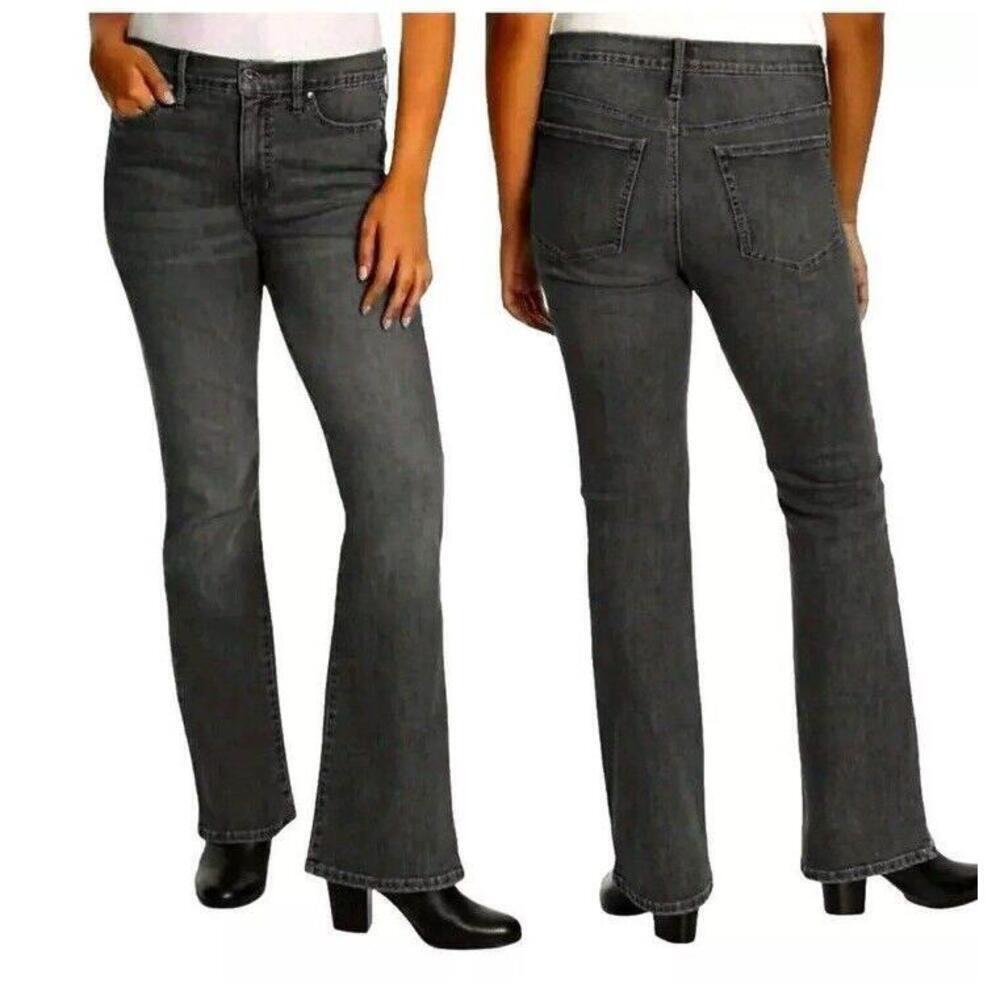 Vintage America Women's Bootcut Mid-Rise Soft Stretch Denim Jeans Black Sz 14 AL